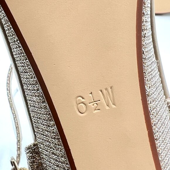 6.5W 6.5 WIDE WIDTH‎ Touch Ups Lena Champagne Gold Low Wedge Dress Sandals Shoes - Picture 12 of 15